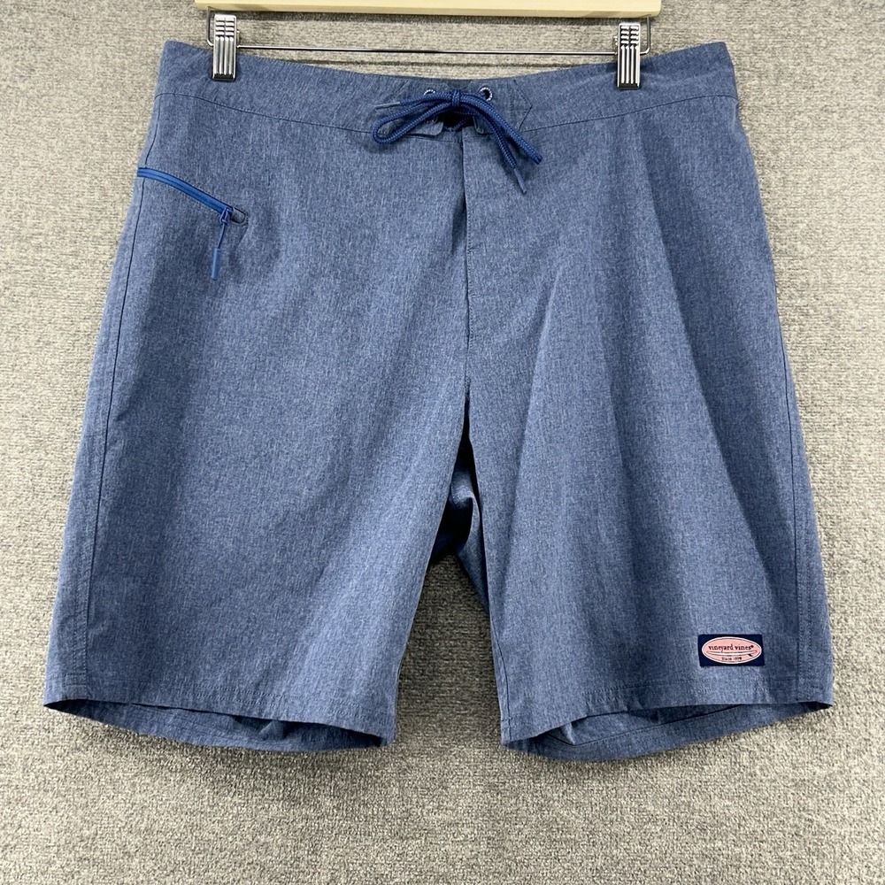 Vineyard Vines Board Shorts Men Size 33 Blue Drawstrings Summer Beach